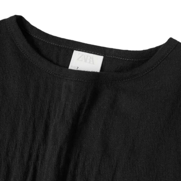 ZARA Kids | Black | BASIC TEXTURED SHIRT - Picture 4 of 5